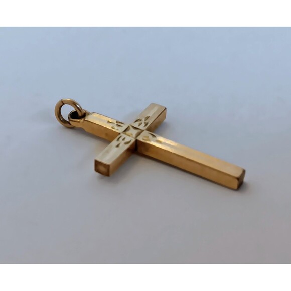 Vintage Carl-Art Signed 1/20 12 K GF Cross Pendant 1 in - Picture 3 of 8